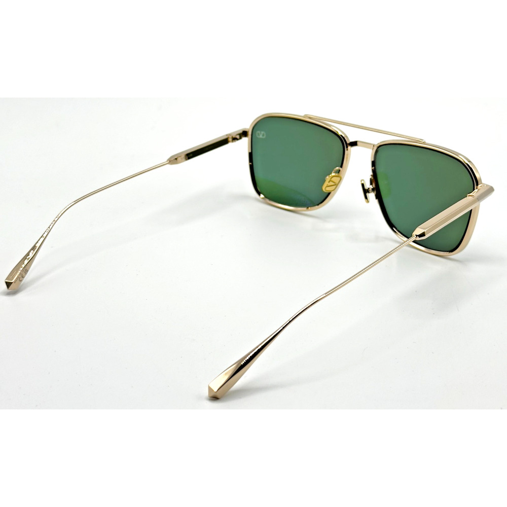 Valentino Sunglasses V-LSTORY II VLS-168A Gold Aviator Frame Green Lens 55mm New - Picture 8 of 15